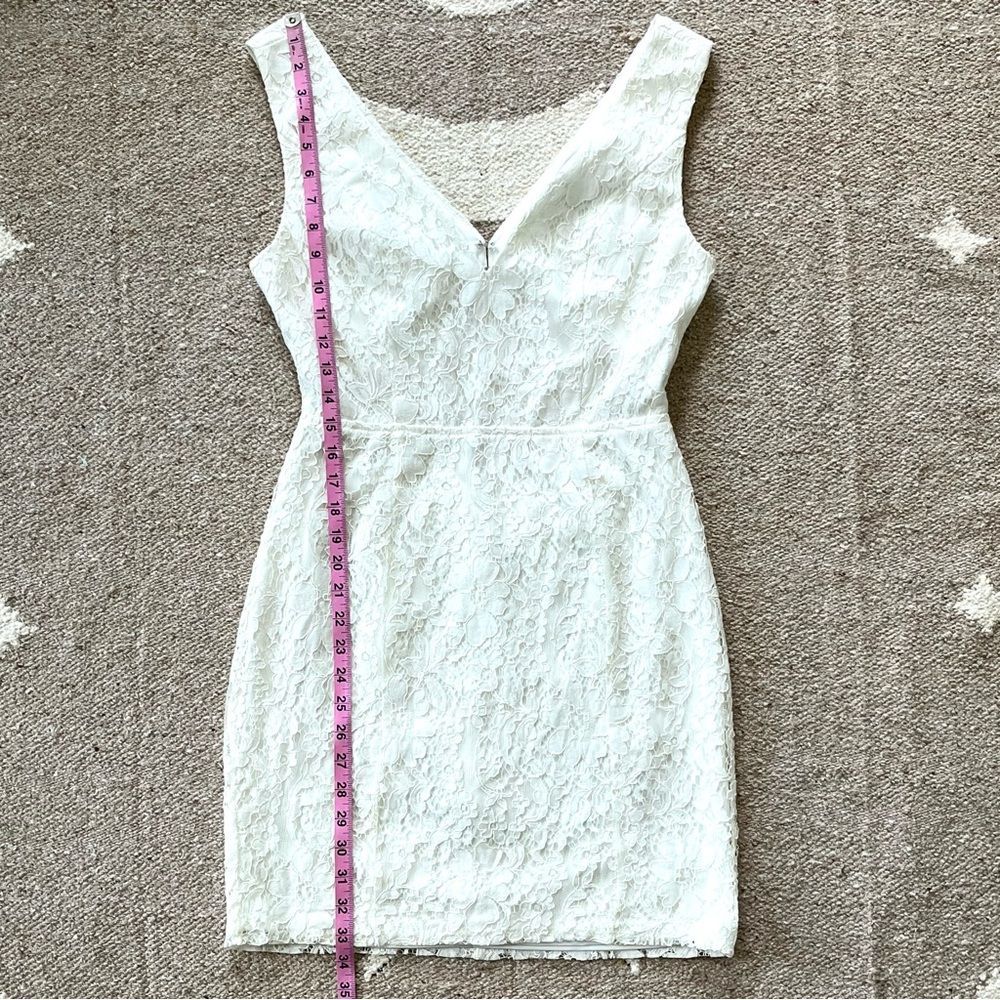 Lulu's White Lace V-Neck Cutout Mini Dress - Picture 7 of 11